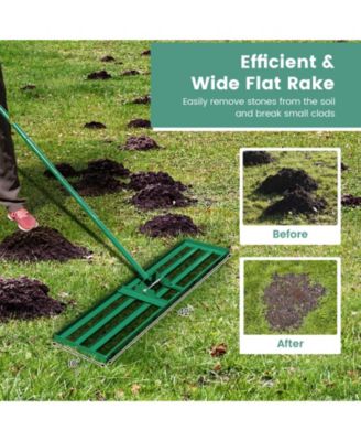 42 x 10 Inch Lawn Leveling Rake with Ergonomic Handle