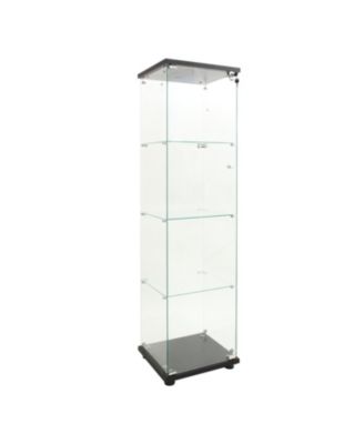 Streamdale LED Glass Display Cabinet, 4 Shelves with Door