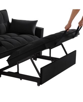 4-in-1 Space-Saving Velvet Loveseat Sofa Bed with Storage