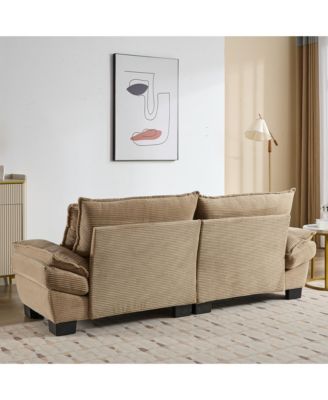 Corduroy Sofa Sleeper Couch with Pillows