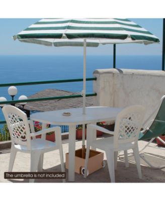 150 Pounds Patio Umbrella Base Stand Wheels Planter Outdoor-Coffee