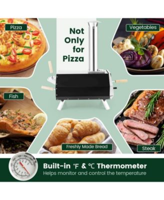 Outdoor Pizza Oven with Pizza Stone and Foldable Legs for Camping