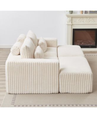 Streamdale Oversized Cloud Plush Lounger with Removable Footstools