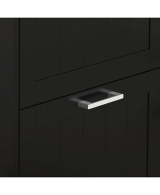 Shoe Cabinet for Entryway, Narrow Shoe Rack Storage Organizer with 3 Flip Drawers and Adjustable Shelves for 15 Pairs of Shoes, Black