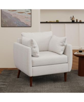 Streamdale Modern Club Chair with Sophisticated Style and Walnut Wood Finish