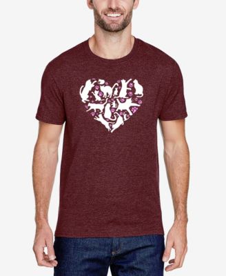 LA Pop Art - Cat Heart - Men's Premium Blend Word Art T-Shirt