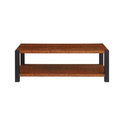 Burl Wood Grain Coffee Table with Double Layer