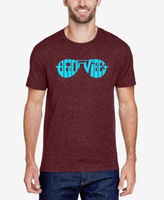 Men's Cotton/Poly Blend Word Art T-Shirt - Beach Vibes Sunglasses