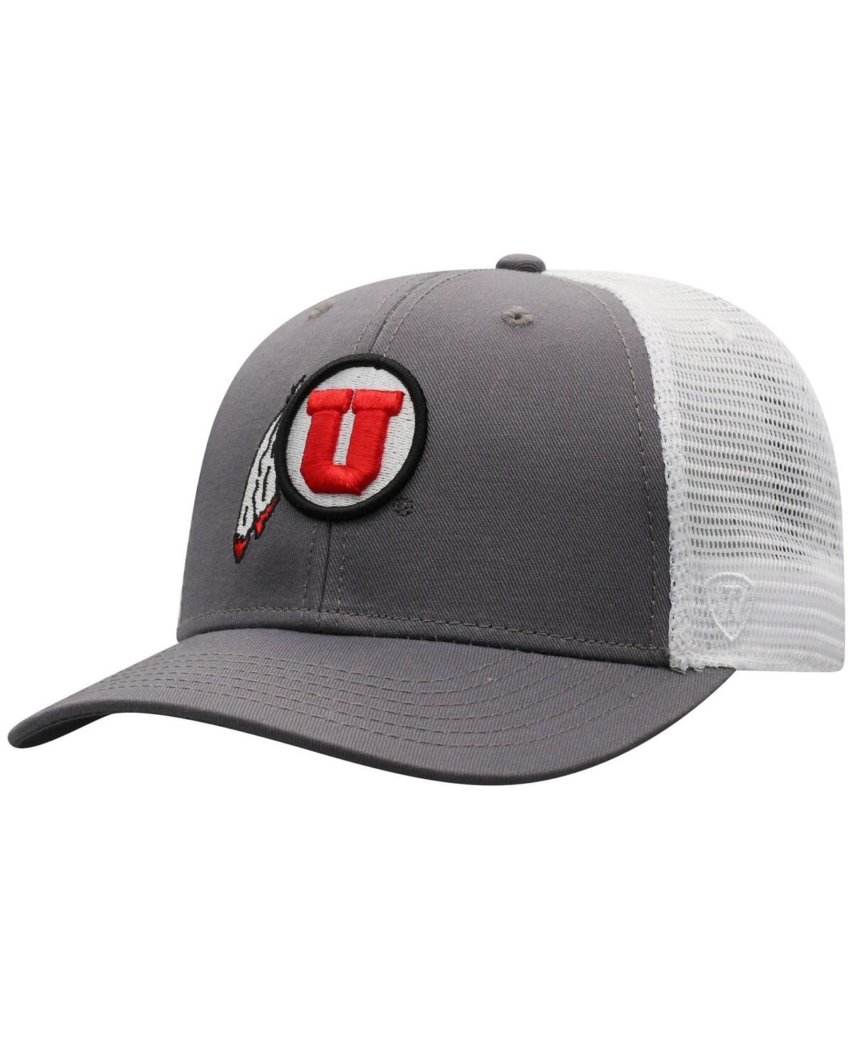 Men's Gray/White Utah Utes Victory Baseline Trucker Adjustable Hat - Gray, White