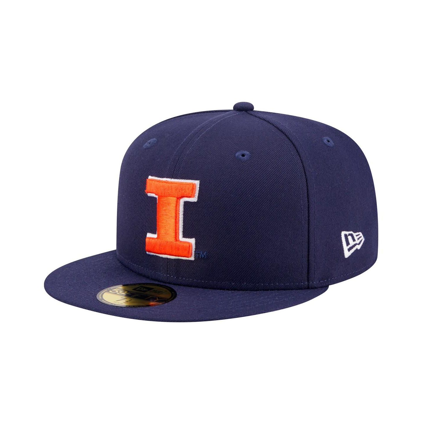 Мужская кепка New Era Navy Illinois Fighting Illini 59FIFTY Fitted Hat — фото 1