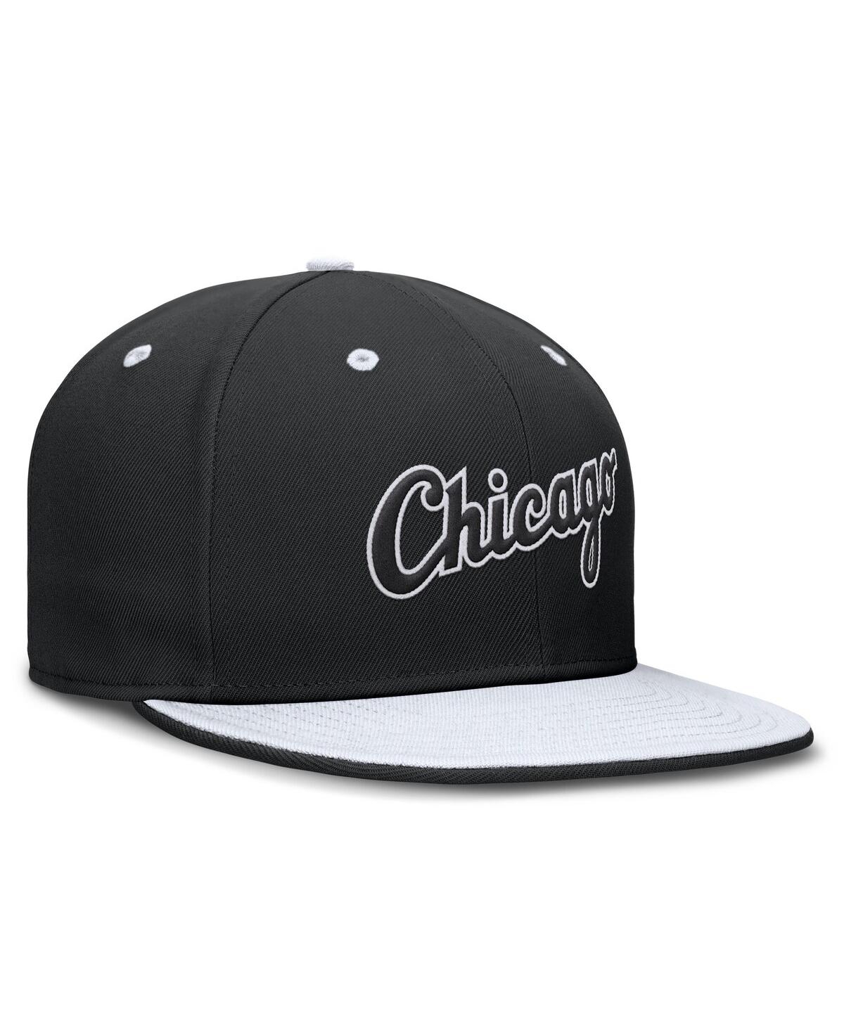 Nike Men's Black/white Chicago White Sox True Primetime Two-tone Performance Fitted Hat