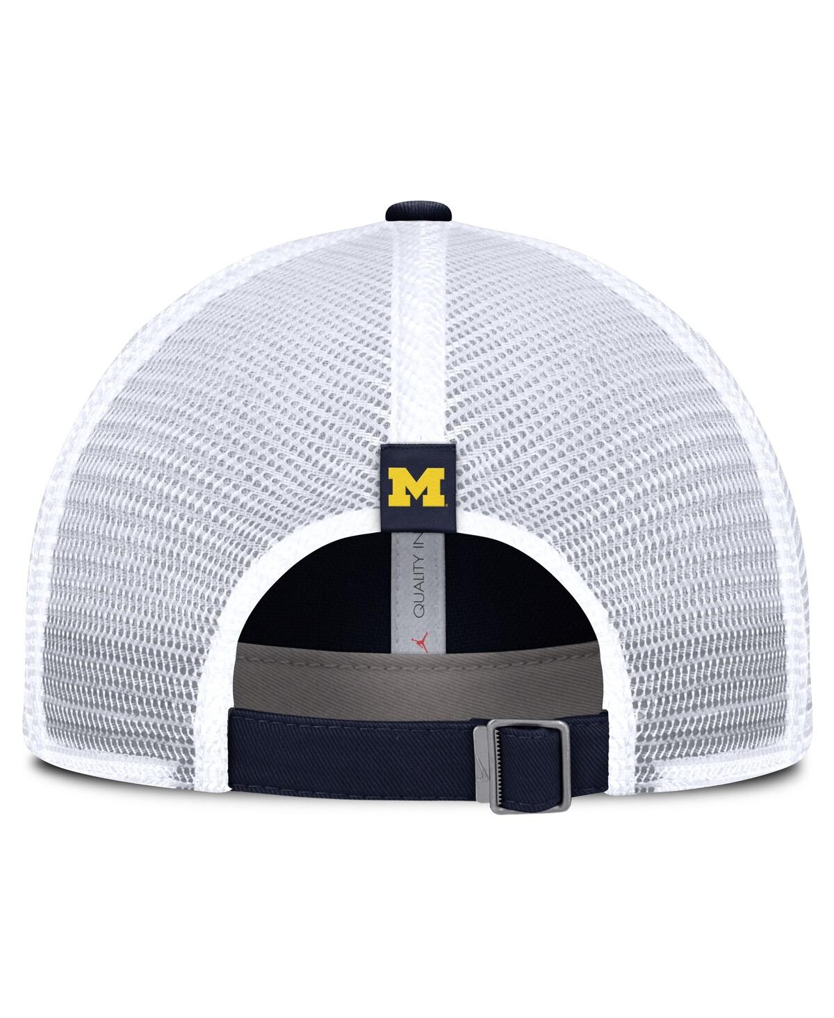 JORDAN MEN'S NAVY/WHITE MICHIGAN WOLVERINES CLUB TRUCKER ADJUSTABLE HAT 
