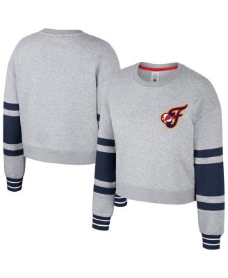 Stadium Essentials - Men's and Women's Heather Gray Indiana Fever Cropped Pullover Sweatshirt