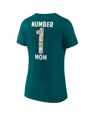 Women's Midnight Green Philadelphia Eagles Plus Size Mother's Day Floral V-Neck T-Shirt