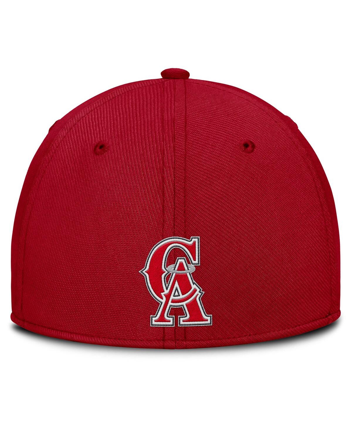 Nike Men's Gray/red California Angels Rise Swoosh Performance Flex Hat