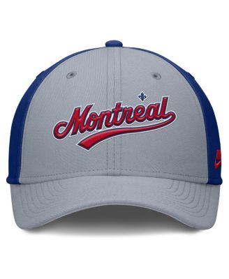 Men's Gray/Blue Montreal Expos Rise Swoosh Performance Flex Hat