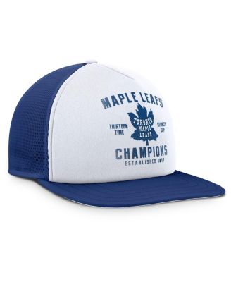 Men's White/Blue Toronto Maple Leaf's Decades Collection Foam Front Snapback Hat