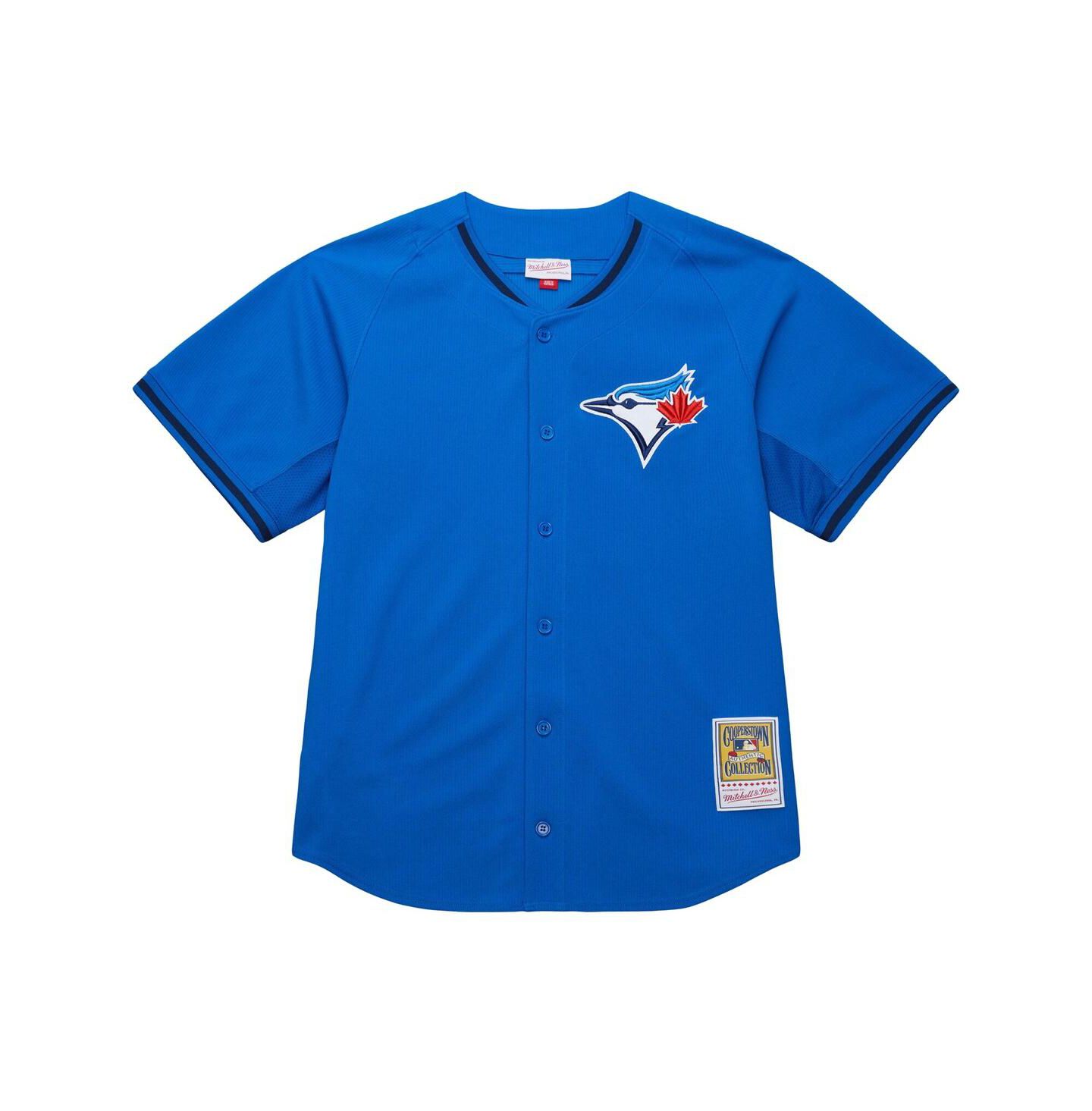 Мужской топ Mitchell & Ness Jose Bautista Blue Toronto Blue Jays Authentic Batting Practice Jersey — фото 3