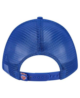 Men's Blue New York Knicks Minimalist A-Frame 9FORTY Trucker Hat