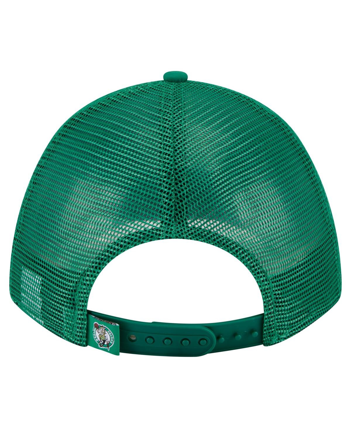 NEW ERA MEN'S KELLY GREEN BOSTON CELTICS MINIMALIST A-FRAME 9FORTY TRUCKER HAT 