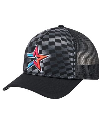 New Era - Men's Black Houston Astros Gradient 9FORTY A-Frame M-Crown Trucker Adjustable Hat