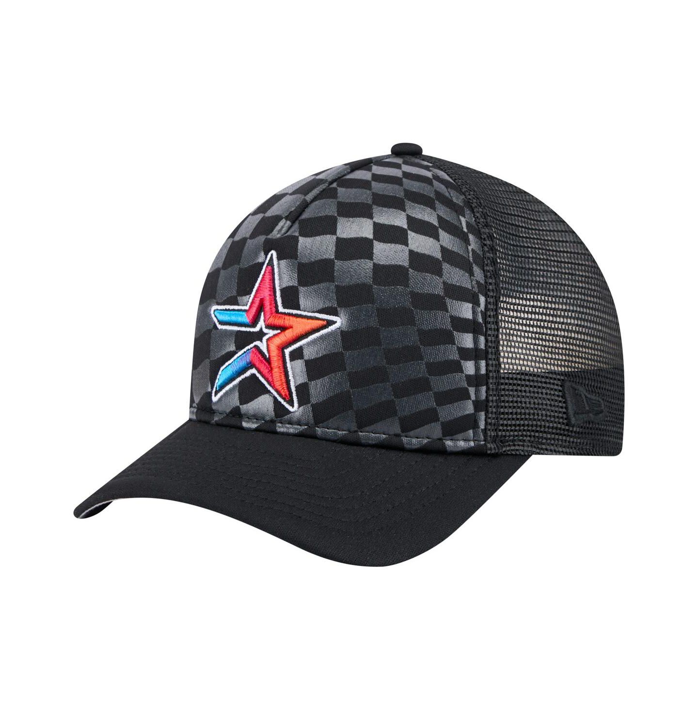Мужская кепка New Era Black Houston Astros Gradient 9FORTY A-Frame M-Crown Trucker Adjustable Hat — фото 1