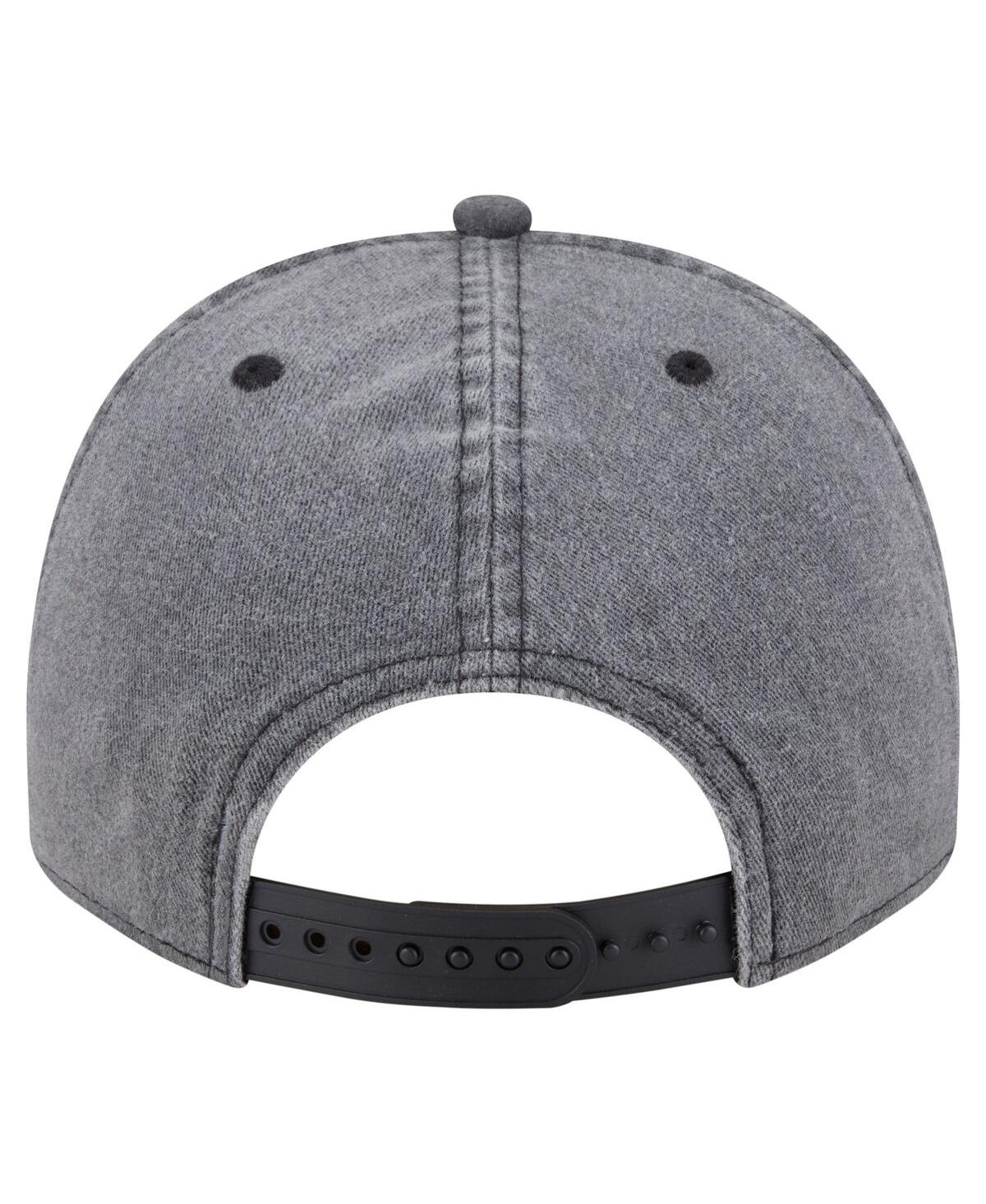 New Era Men's Charcoal Anaheim Ducks Throwback Washed A-frame Pre-curved 9fifty Snapback Hat