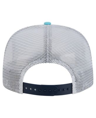 Men's Navy/Light Blue Seattle Kraken Throwback V-Dye Adjustable Golfer Hat