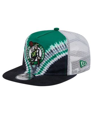 New Era - Men's Black/Kelly Green Boston Celtics Throwback Dye Golfer Snapback Hat