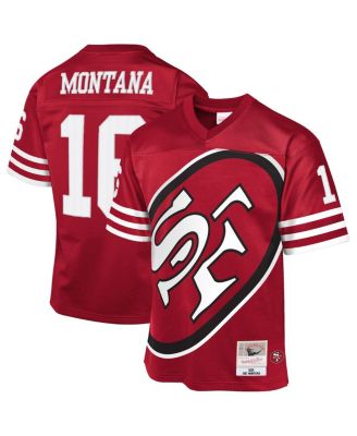 Mitchell & Ness - Big Boys and Girls Joe Montana Scarlet San Francisco 49ers 1990 Throwback Fashion Jersey