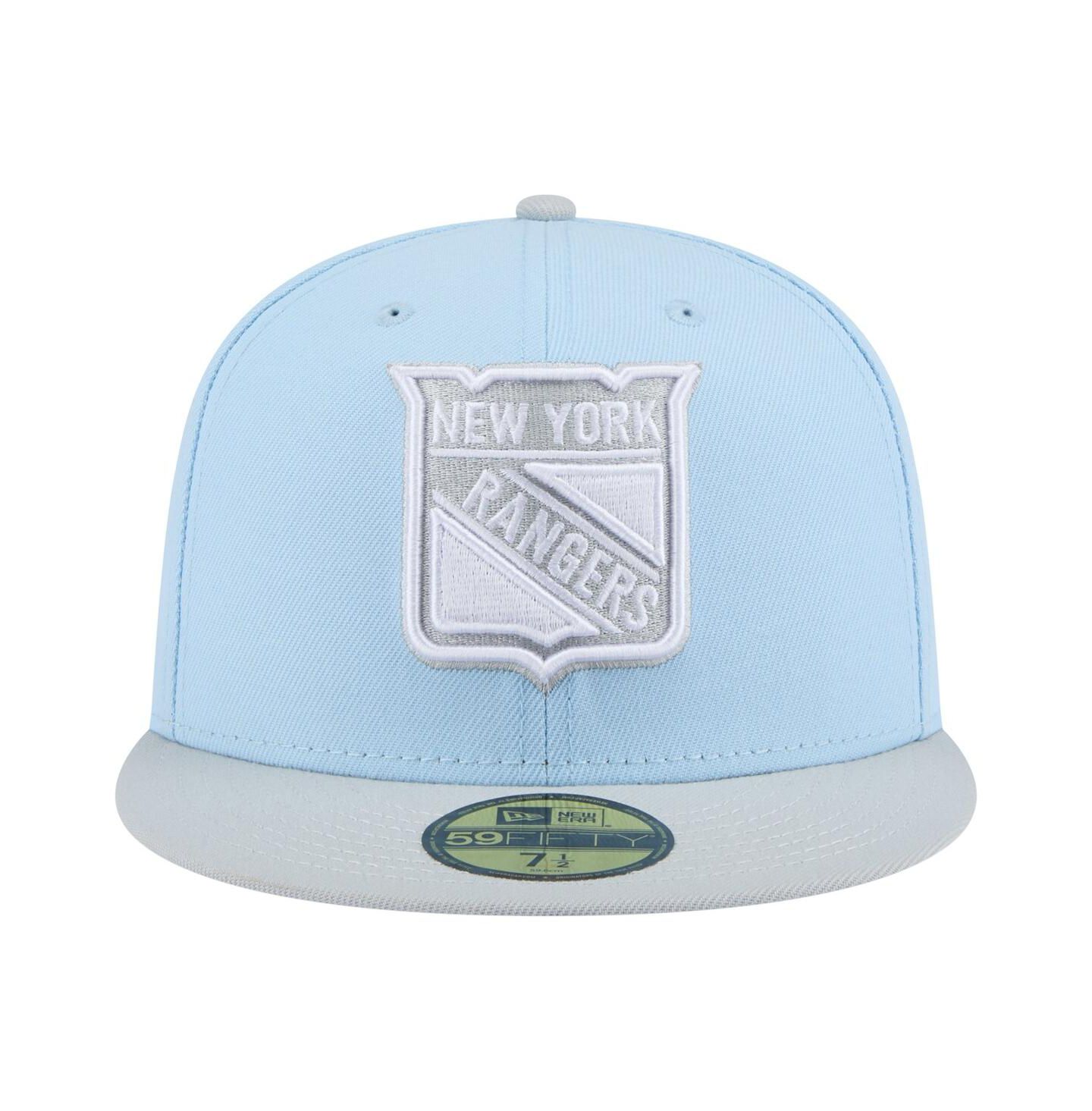 Мужские головные уборы New Era Light Blue/Gray New York Rangers Color Pack 2-Tone 59FIFTY Fitted Hat — фото 2
