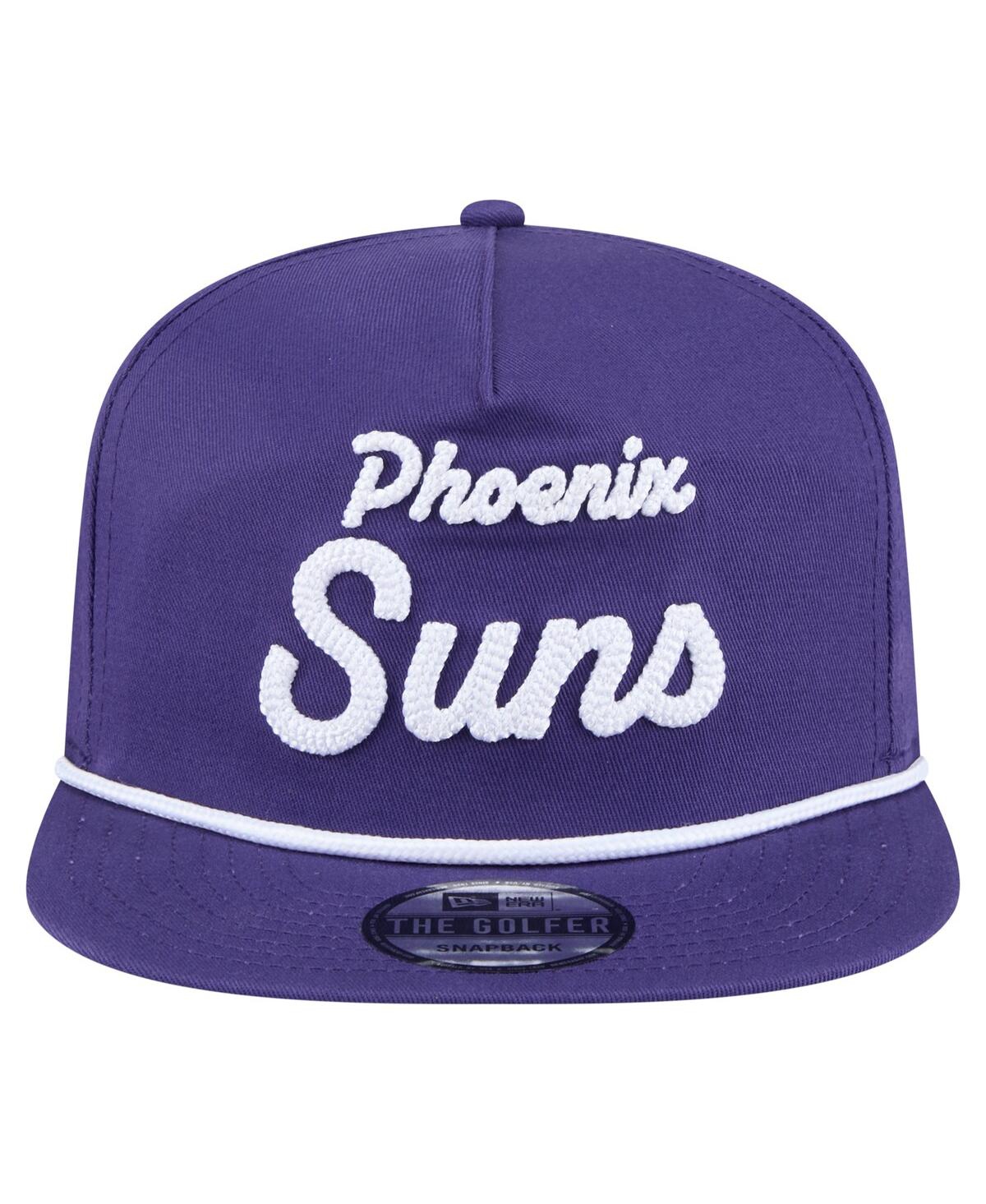NEW ERA MEN'S PURPLE PHOENIX SUNS TEAM TEXT GOLFER SNAPBACK HAT 