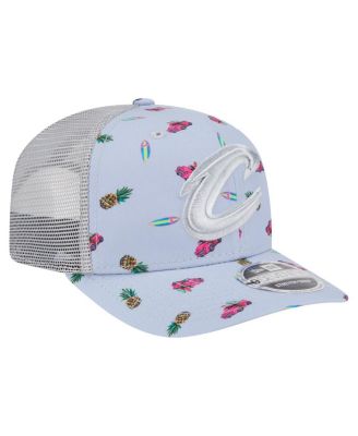 Men's Light Blue/Gray Cleveland Cavaliers Adventure Aloha Pattern 9SEVENTY Stretch-Snap Hat