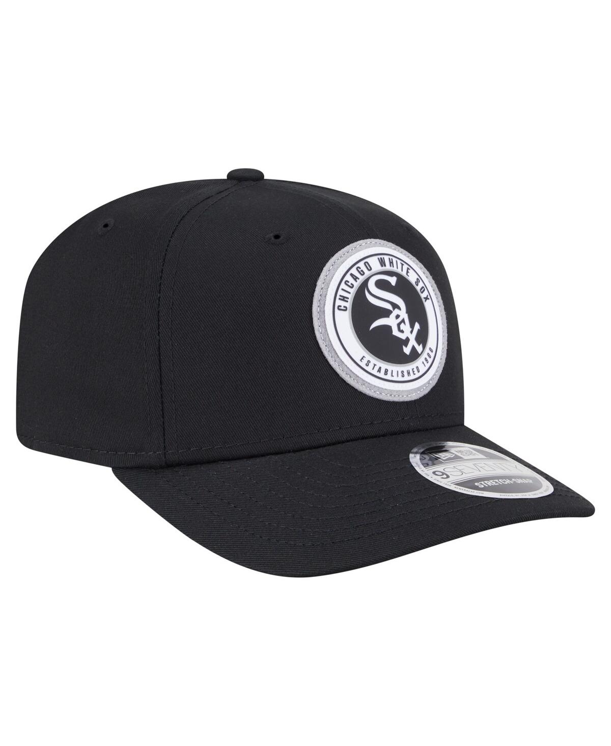 New Era Men's Black Chicago White Sox Circle Patch 9seventy Stretch-snap Hat
