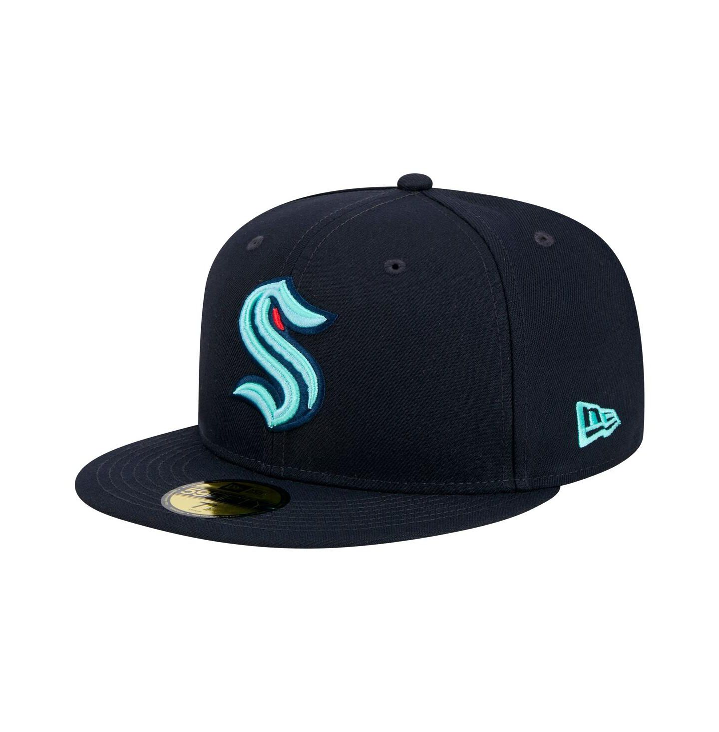 Мужская кепка New Era Deep Sea Blue Seattle Kraken Core 59FIFTY Fitted Hat — фото 1