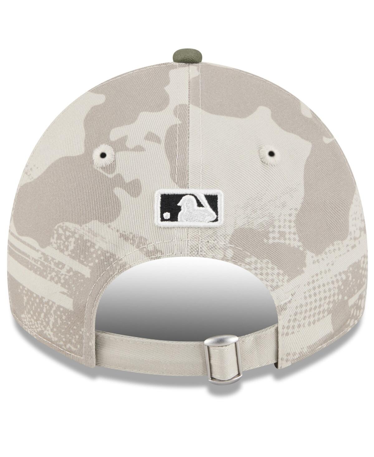 New Era Women's Light Beige/olive Chicago Cubs 2025 Armed Forces Day 9twenty Adjustable Hat
