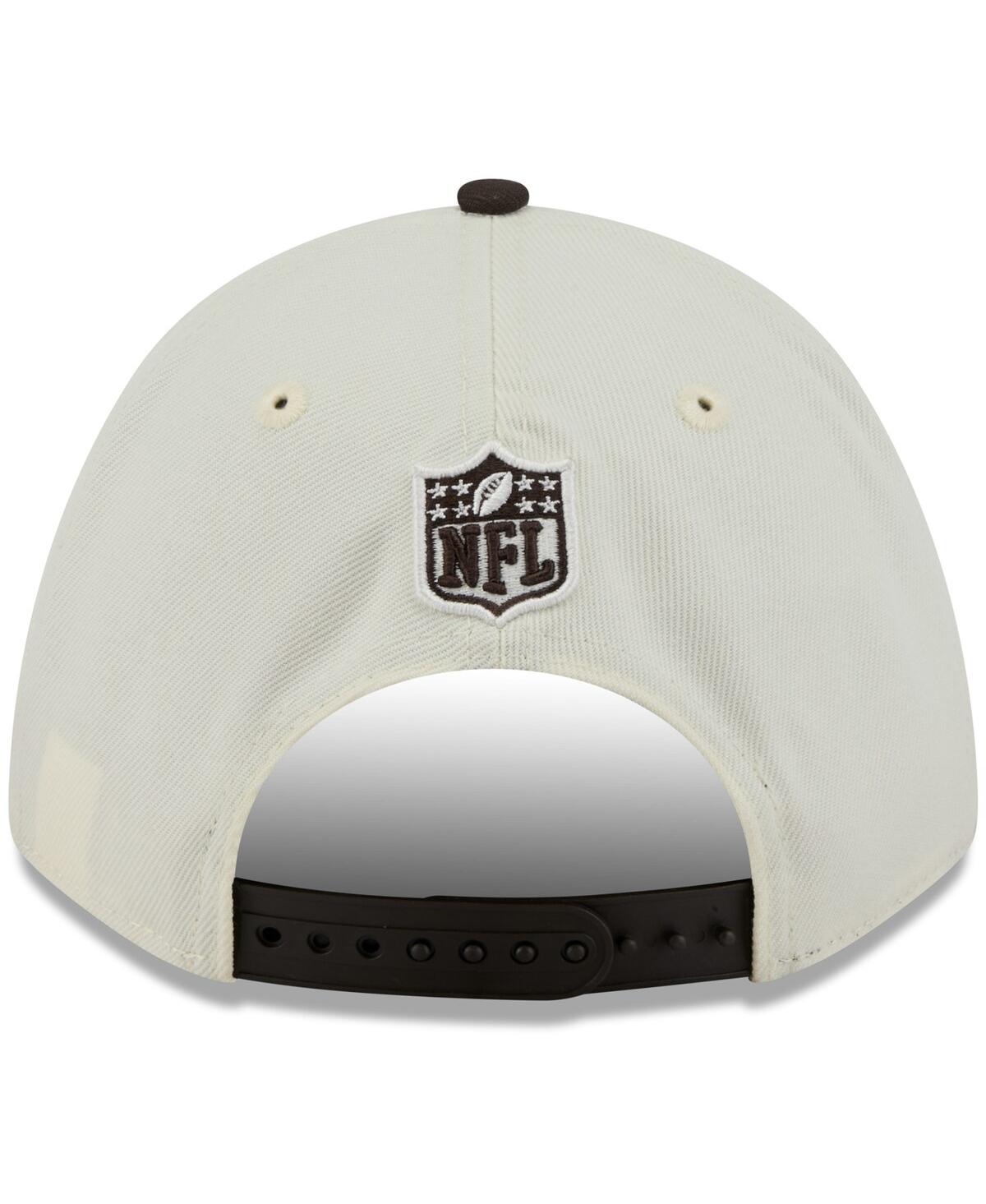NEW ERA MEN'S CREAM/BROWN CLEVELAND BROWNS 2025 NFL DRAFT 9FORTY A-FRAME M-CROWN ADJUSTABLE HAT 
