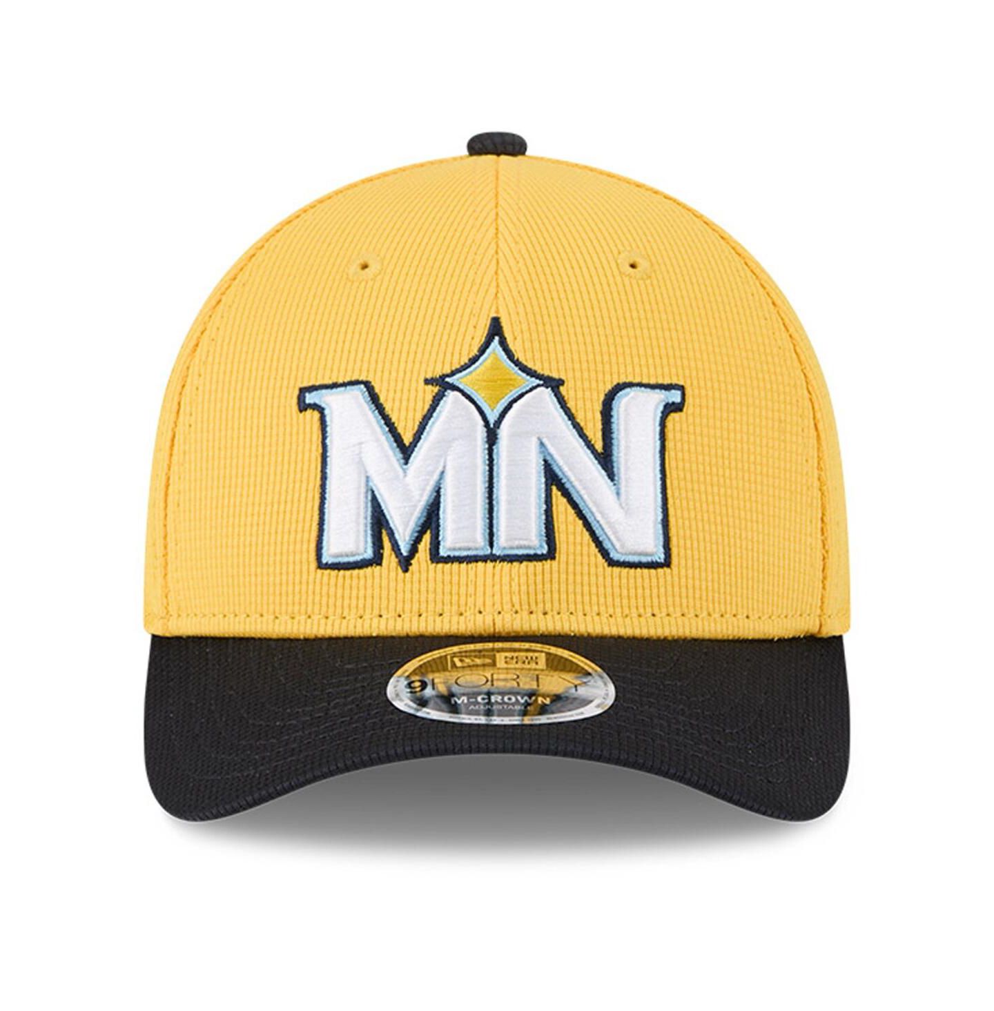 Мужская кепка New Era Yellow/Black Minnesota Twins City Connect Batting Practice 9FORTY M-Crown Adjustable Hat — фото 2