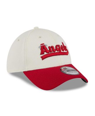 Men's Cream/Red Los Angeles Angels City Connect Batting Practice 39THIRTY Flex Hat