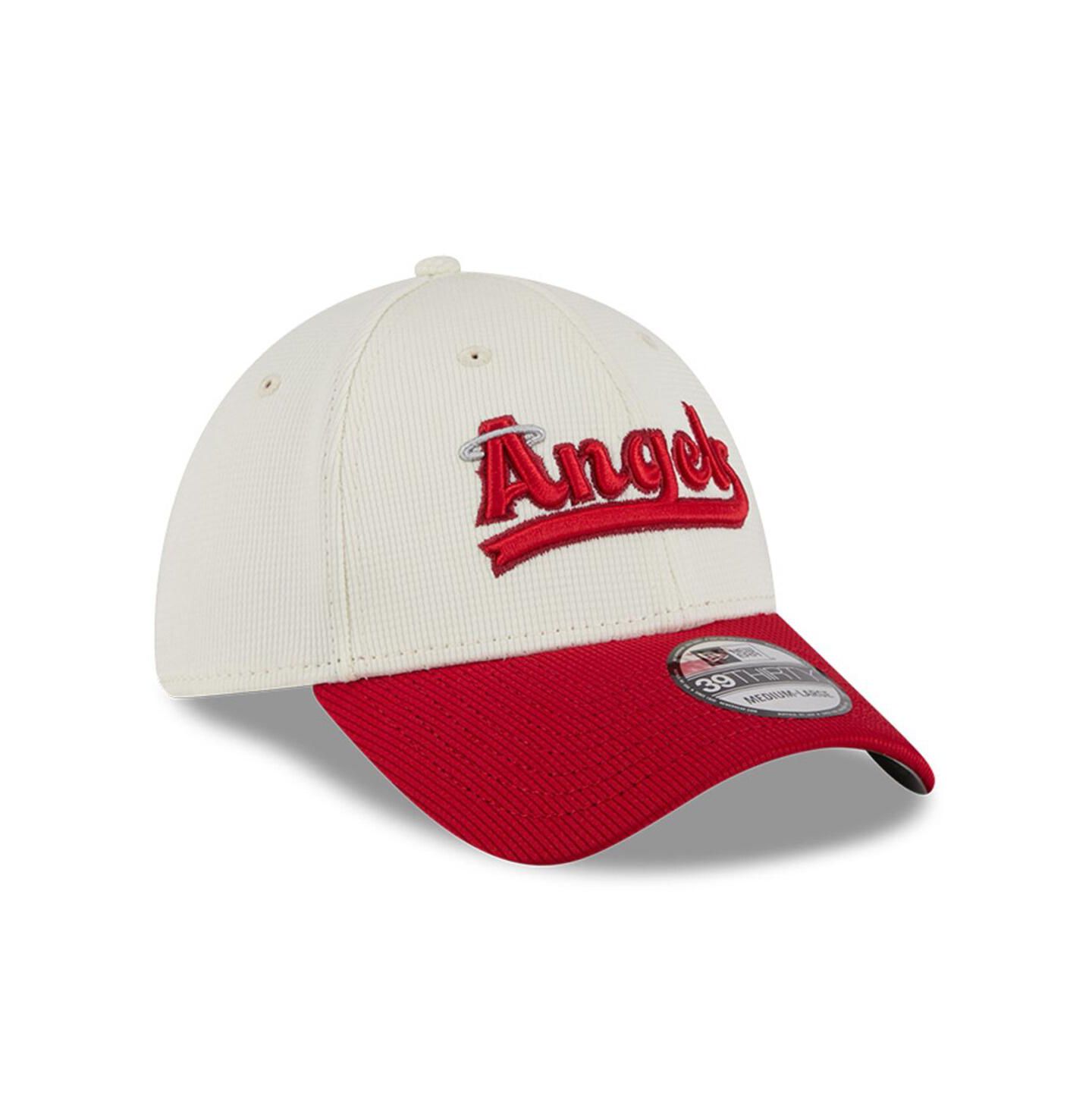 Мужская кепка New Era Cream/Red Los Angeles Angels City Connect Batting Practice 39THIRTY Flex Hat — фото 3