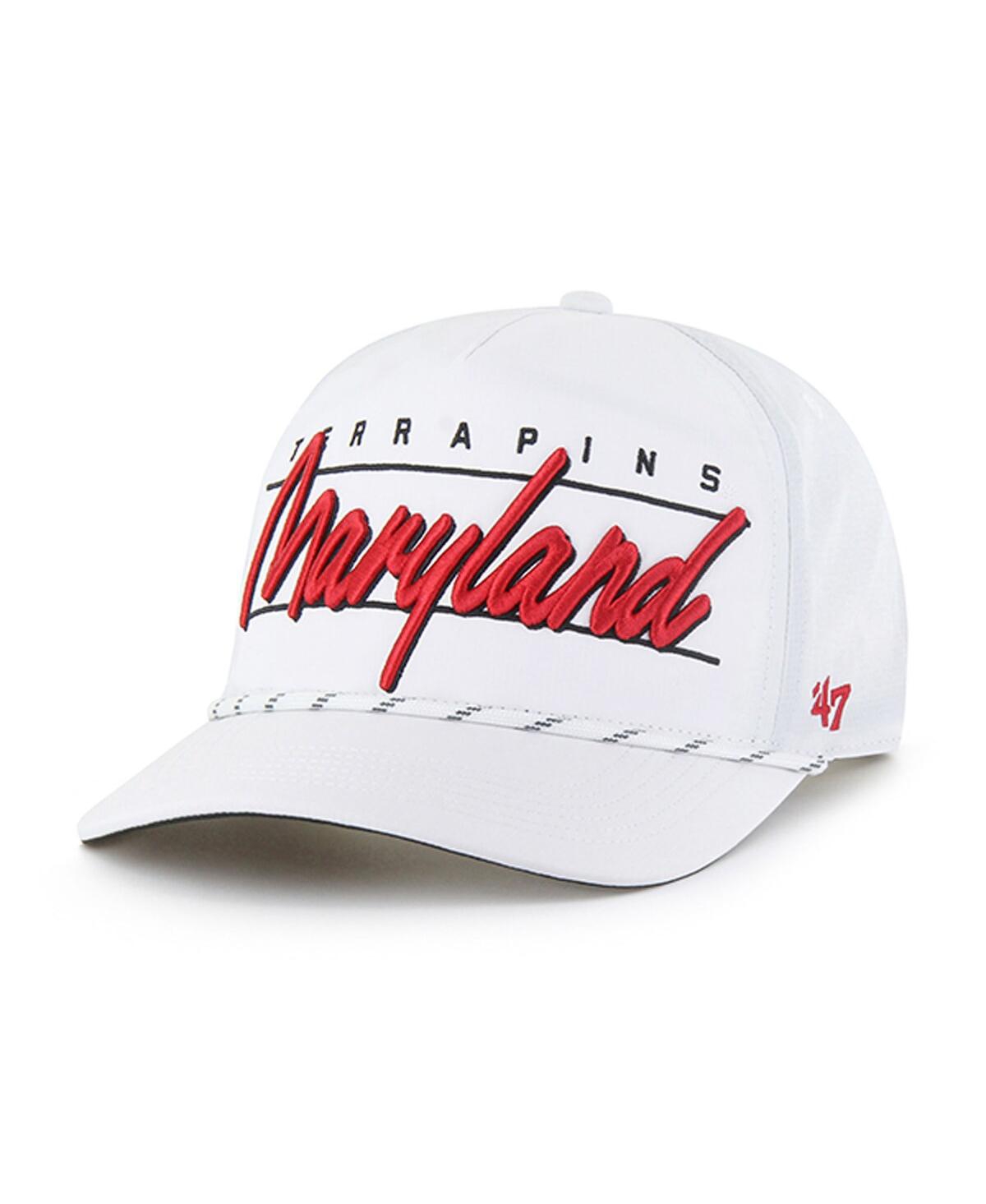 Men's White Maryland Terrapins Condor Hitch Brrr Adjustable Hat - White