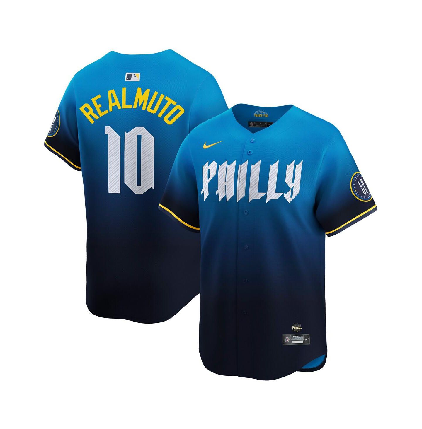 Мужской топ Nike J.T. Realmuto Navy Philadelphia Phillies City Connect Limited Jersey — фото 1
