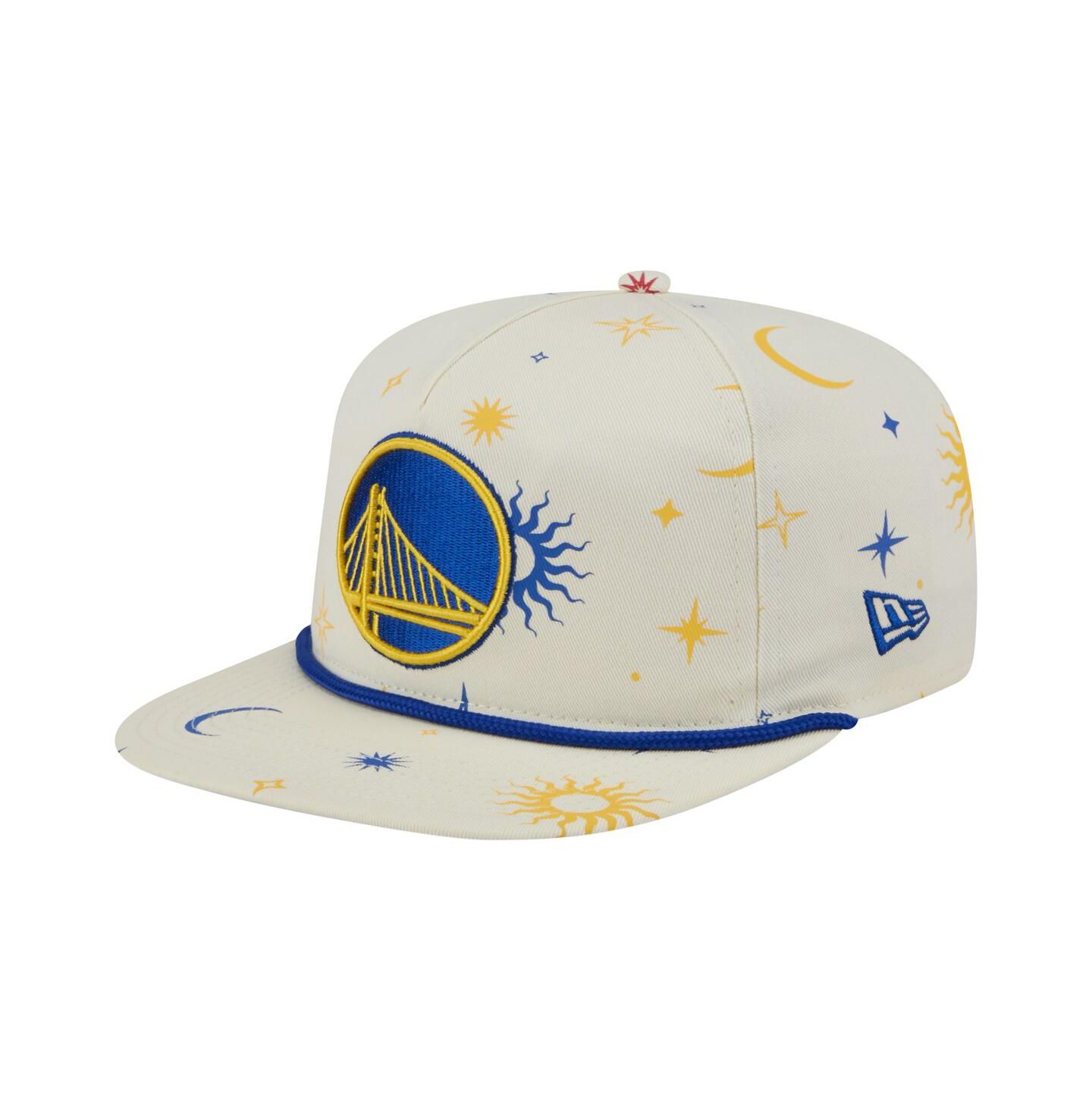 Мужская кепка New Era Cream Golden State Warriors Lunar Golfer Snapback Hat — фото 1