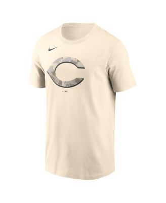 Men's Cream Cincinnati Reds Camo Logo T-Shirt