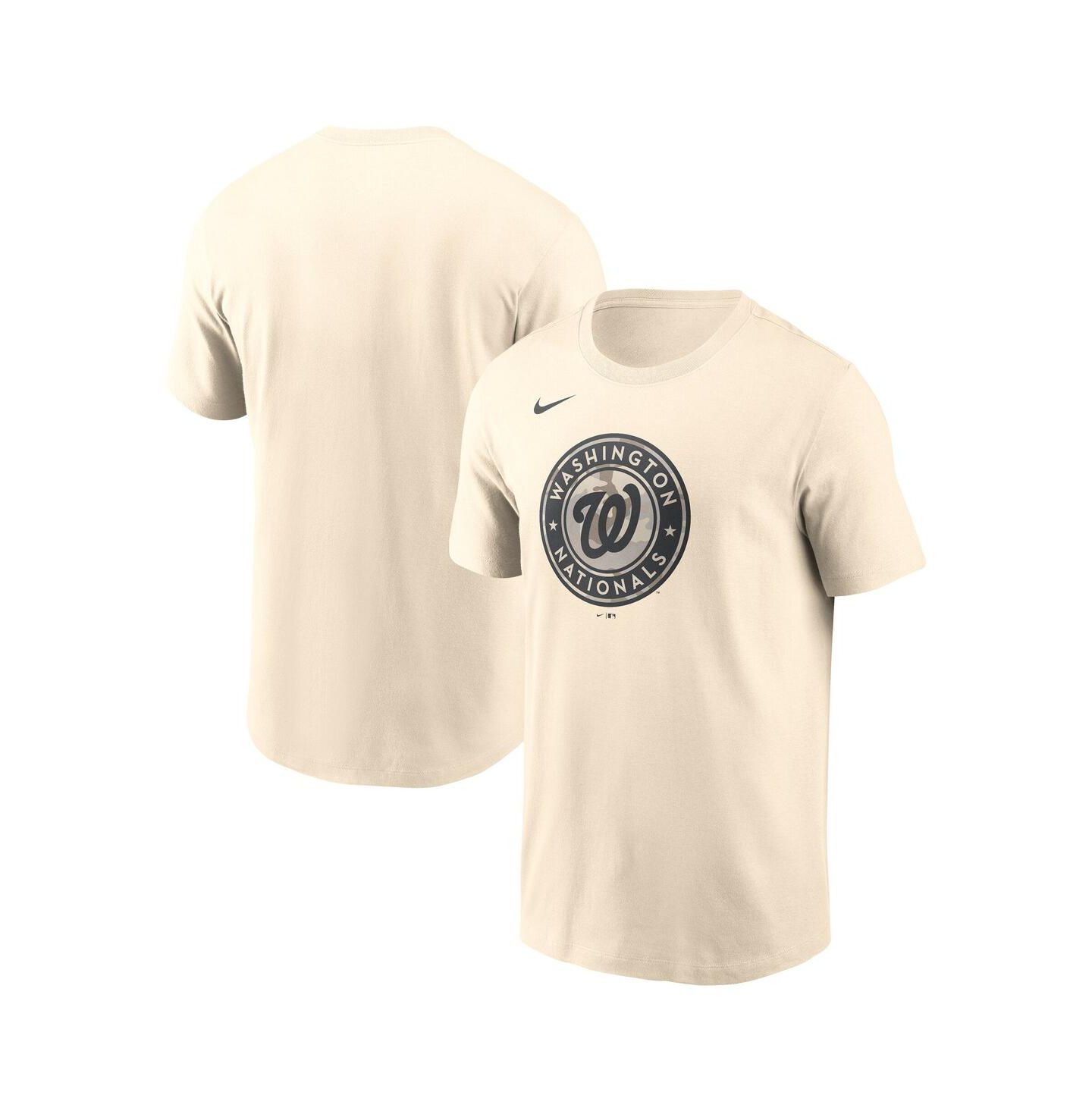 Мужская футболка Nike Cream Washington Nationals Camo Logo — фото 1