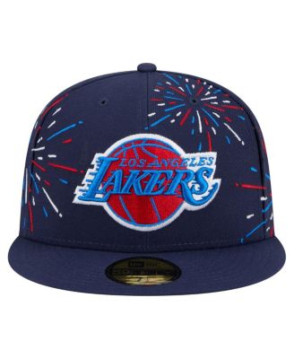 Men's Navy Los Angeles Lakers Americana Fireworks 59FIFTY Fitted Hat