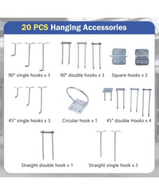 32 x 16 Inch Workbench Work Table with 2 PCs Pegboard Drawer and Shelves-Black