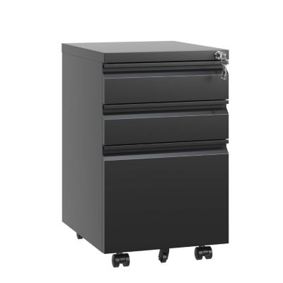 Assembled 3-Drawer Filing Cabinet with Secure Lock