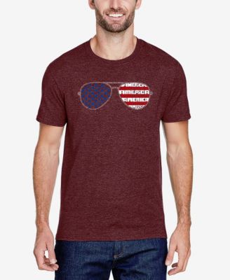 LA Pop Art - Americana Sunglasses - Men's Premium Blend Word Art T-Shirt