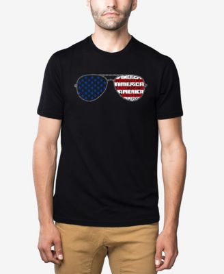 Men's Cotton/Poly Blend Word Art T-Shirt - America Sunglasses